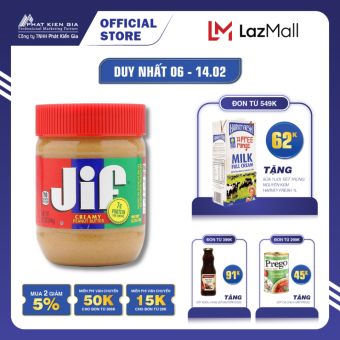 Bơ Đậu Phộng Mịn Jif 340g (Mỹ)