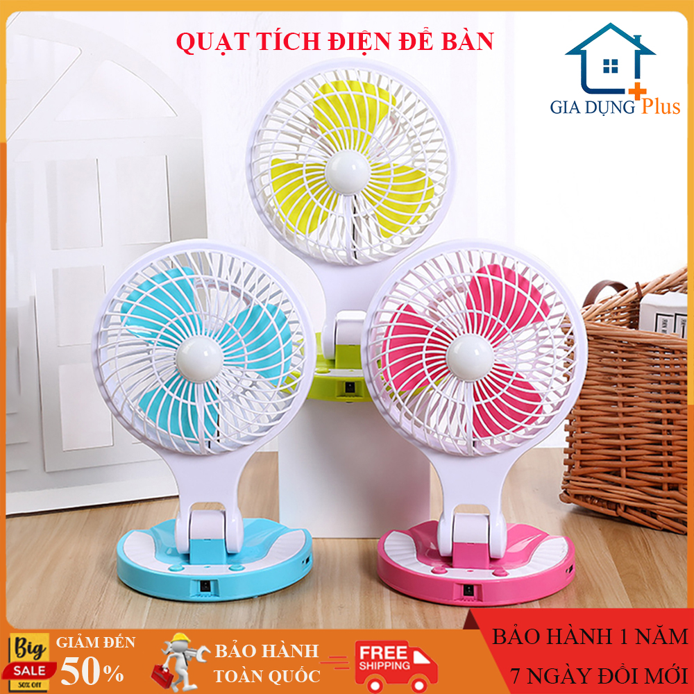 Quạt tích điện để bàn, quạt mini để bàn nhỏ gọn tiện dụng thoải mái di chuyển có đèn led. Phù hợp với học sinh, sinh viên, các bạn làm việc ở văn phòng và gia đình có trẻ nhỏ.