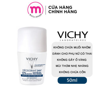 Lăn khử mùi cho bà bầu, mẹ bầu Vichy Deodorant 24h Toucher 50ml