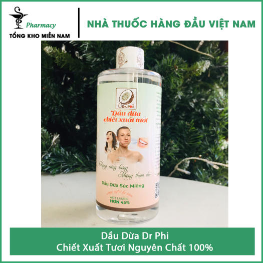Dầu Dừa Dr Phi - Chiết Xuất Tươi Nguyên Chất 100% - Chai 300ml - Tổng Kho MiềnNam