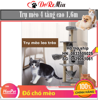Hanpet- Trụ mèo leo trèo Nhà cây cho mèo lớn cao 16m cat tree dụng cụ cào móng