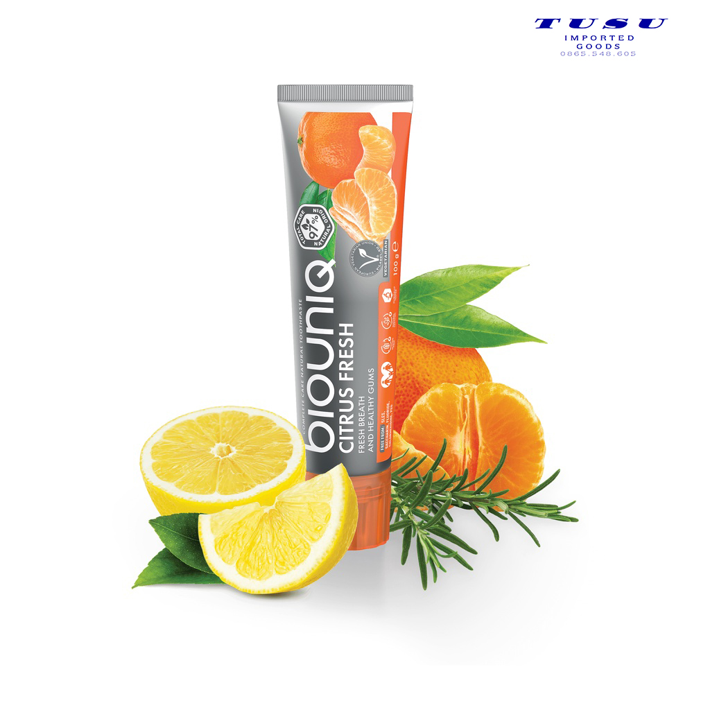 Kem đánh răng Biouniq hương cam 100ml - Nhập khẩu chính hãng từ Nga / Complete care natural toothpaste Biouniq orange scent 100ml