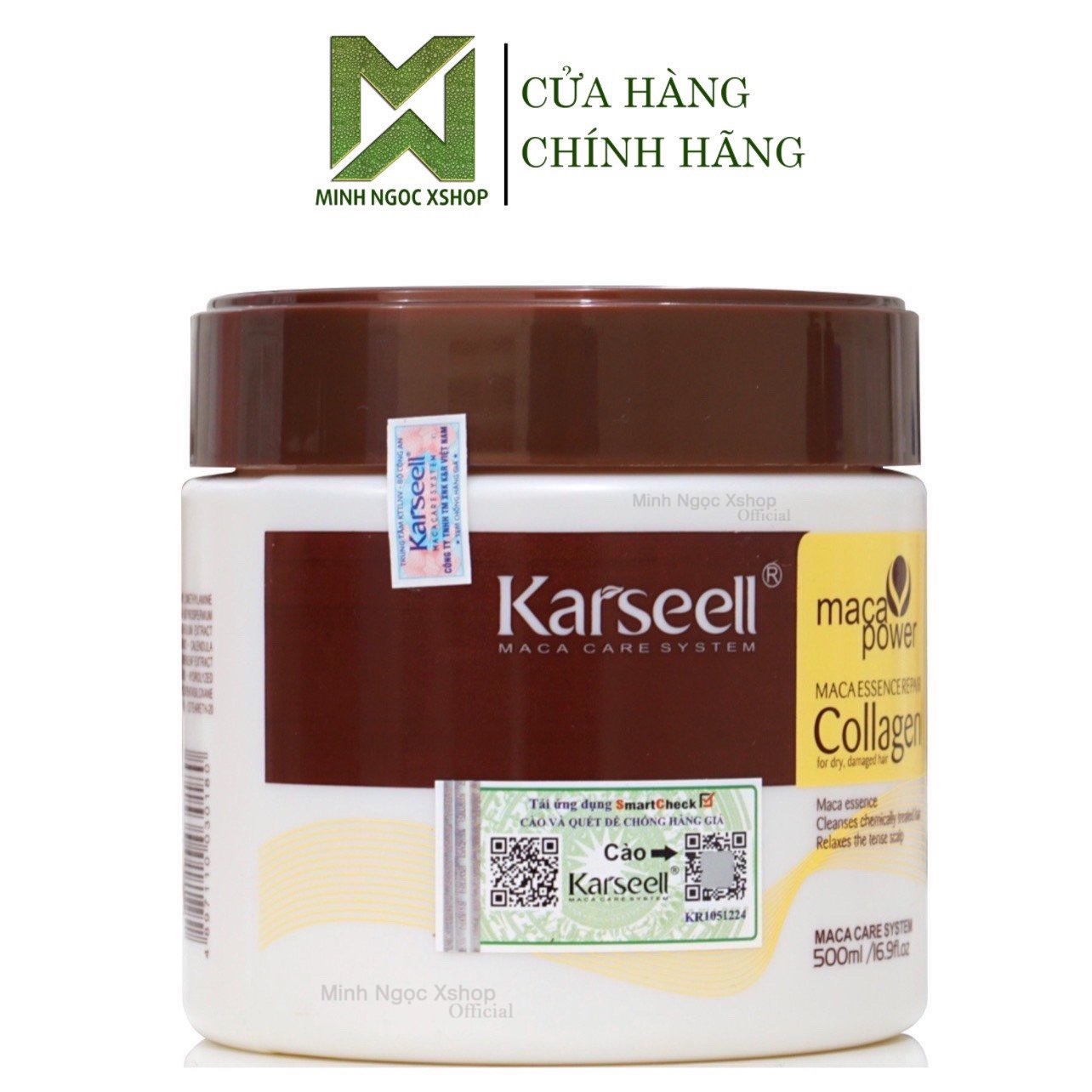 Kem ủ tóc Karseell, dầu hấp phục hồi siêu mượt Karseell Maca dạng hũ 500ml