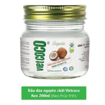 Dầu Dừa Nguyên Chất Organic Vietcoco - Hũ Thủy Tinh 200ml