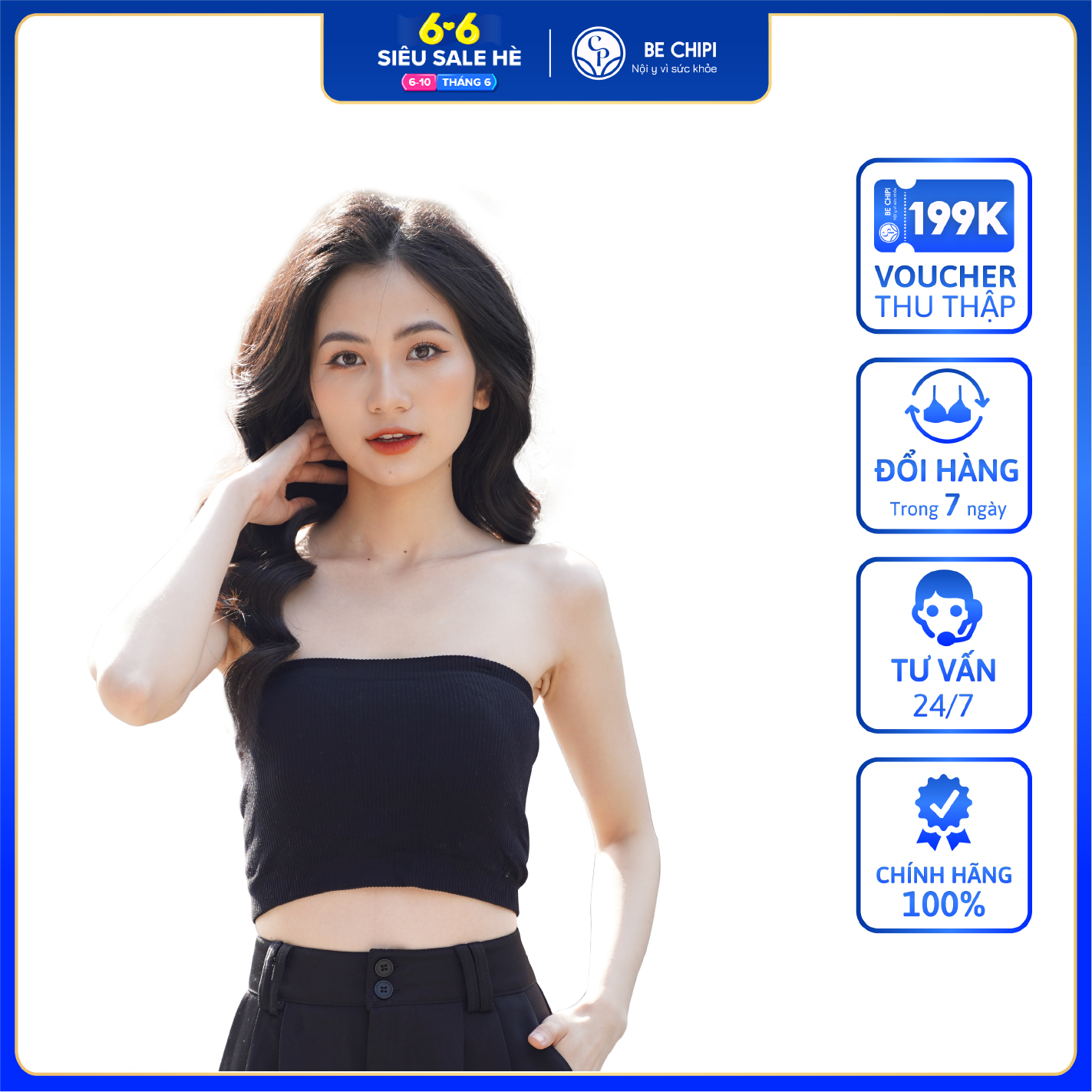 Áo bra bechipi quây ngang dạng ống vân dọc cotton co giãn đệm mỏng - al9900