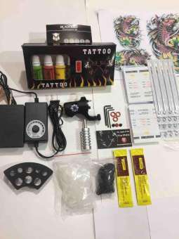 Bộ 1 máy rotary với 7 mầu mực tập xăm