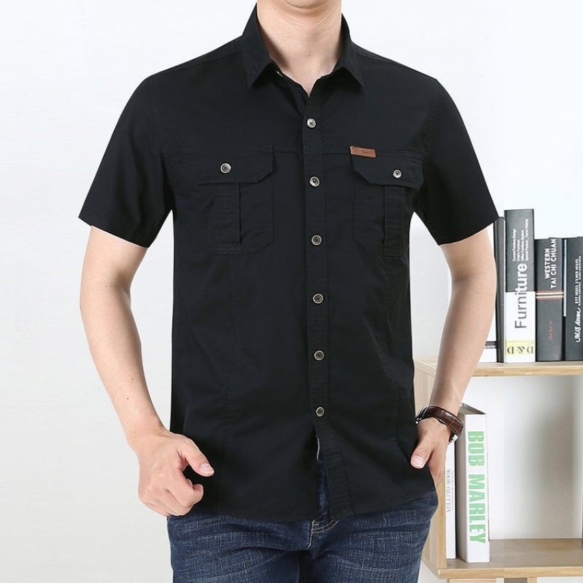 [HCM]Áo sơ mi ngắn tay kaki túi hộp Mã A968 Thời trang EMEY LUXURY SHOP Chất liệu áo kaki đứng form tôn vóc dáng nam tính cho các quý ông lịch lãm thích hợp cùng quần jean hoặc sử dụng khoác ngoài trẻ trung với giày thể thao hoặc sandals