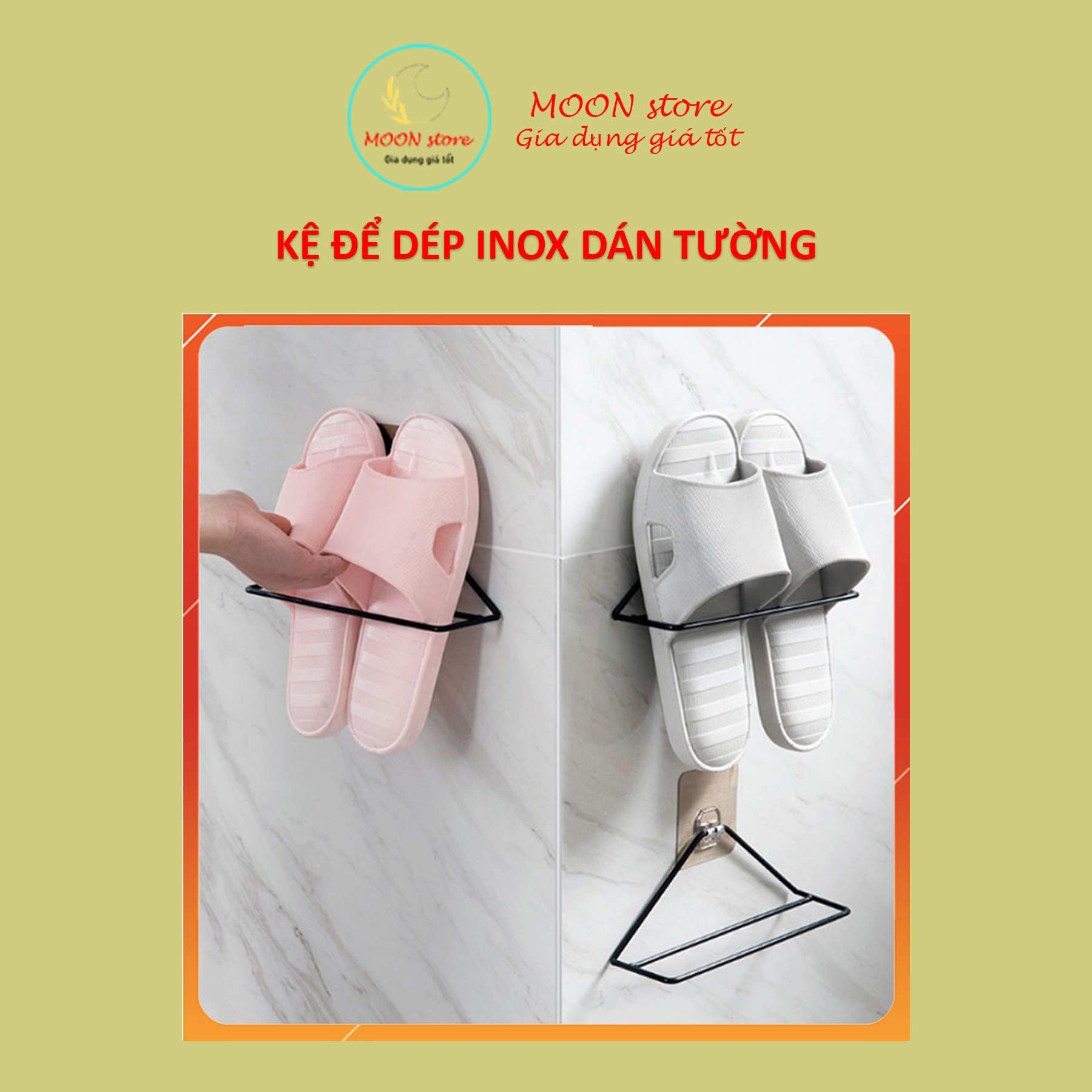 Kệ sắt dán tường treo dép nhà tắm, nhà vệ sinh...
