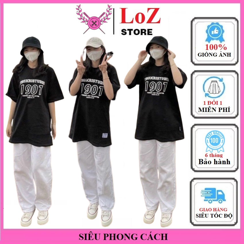 Siêu đẹp- Sét bộ áo đen in số và quần kaki trắng phong cách. Mặc đi học đi chơi siêu đẹp