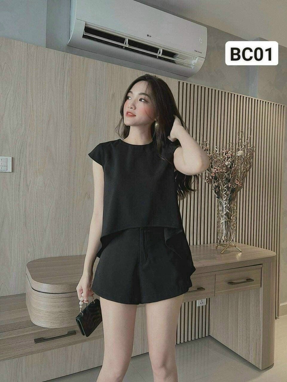 Set đùi nữ màu trơn phong cách Hàn Quốc, set bộ nữ áo vạc, cổ tròn, đồ bộ nữ sang chảnh áo tay ngắn