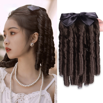 Kẹp Tóc Đuôi Ngựa Tóc Xoăn Màu Đen Kẹp Tóc Đuôi Ngựa Tổng Hợp Tóc Giả Cho Nữ