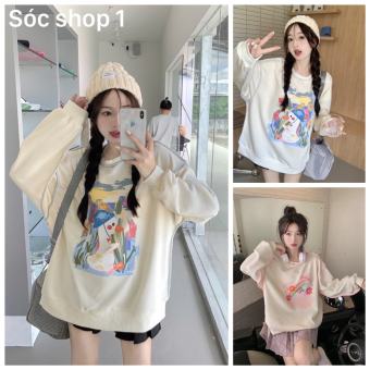 Áo Sweater Chỉ Nổi Màu Kem Cute Phô Mai Que, Áo Nỉ Nữ Đáng Yêu