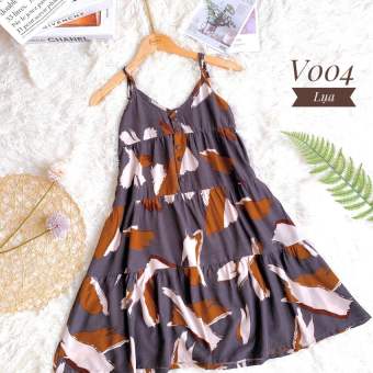 Váy đầm ngủ mặc nhà 2 dây BROSI V004 chất tole lanh mềm mát, họa tiết hoa dễ thương xinh xắn trẻ trung, thiết kế thời trang dáng xòe tầng