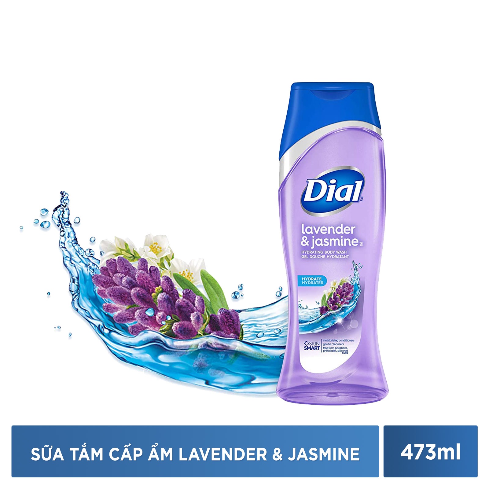 Sữa tắm cấp ẩm và diệt khuẩn Dial Lavender & Jasmine 473ml