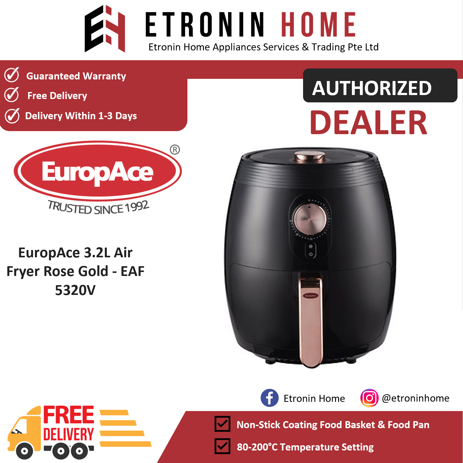 EUROPACE AIR FRYER EAF7701Y