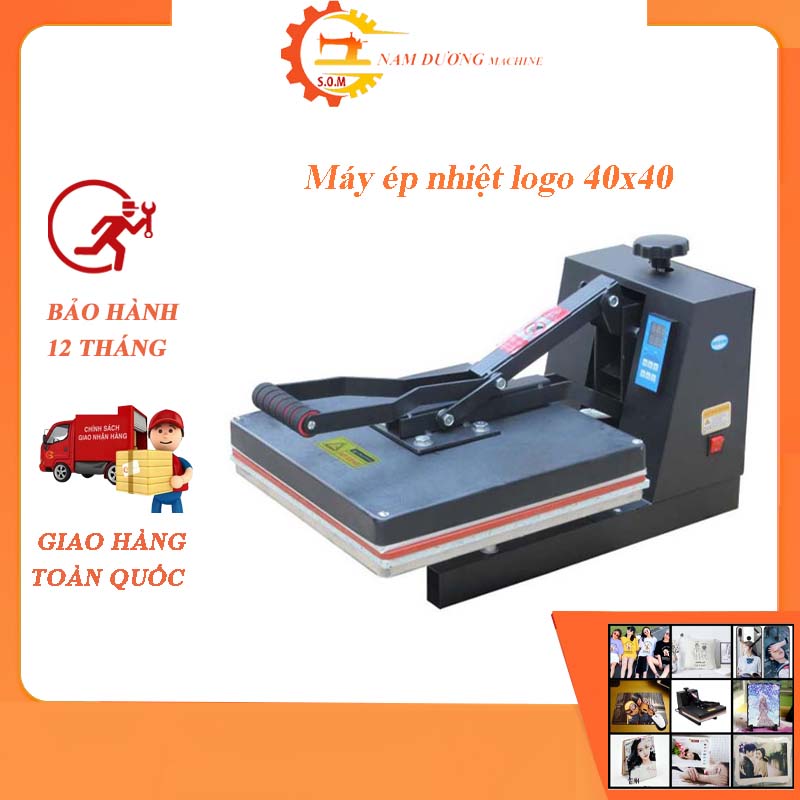 Máy ép nhiệt logo một bàn ép tay mâm nhiệt kích thước mâm 40x40 , 40x60 bảo hành 12 tháng -thiết bị may nam dương