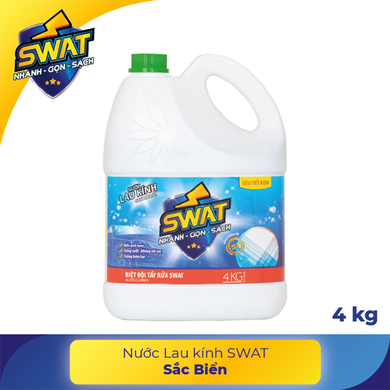 Nước lau kính sắc biển xanh swat can 4kg