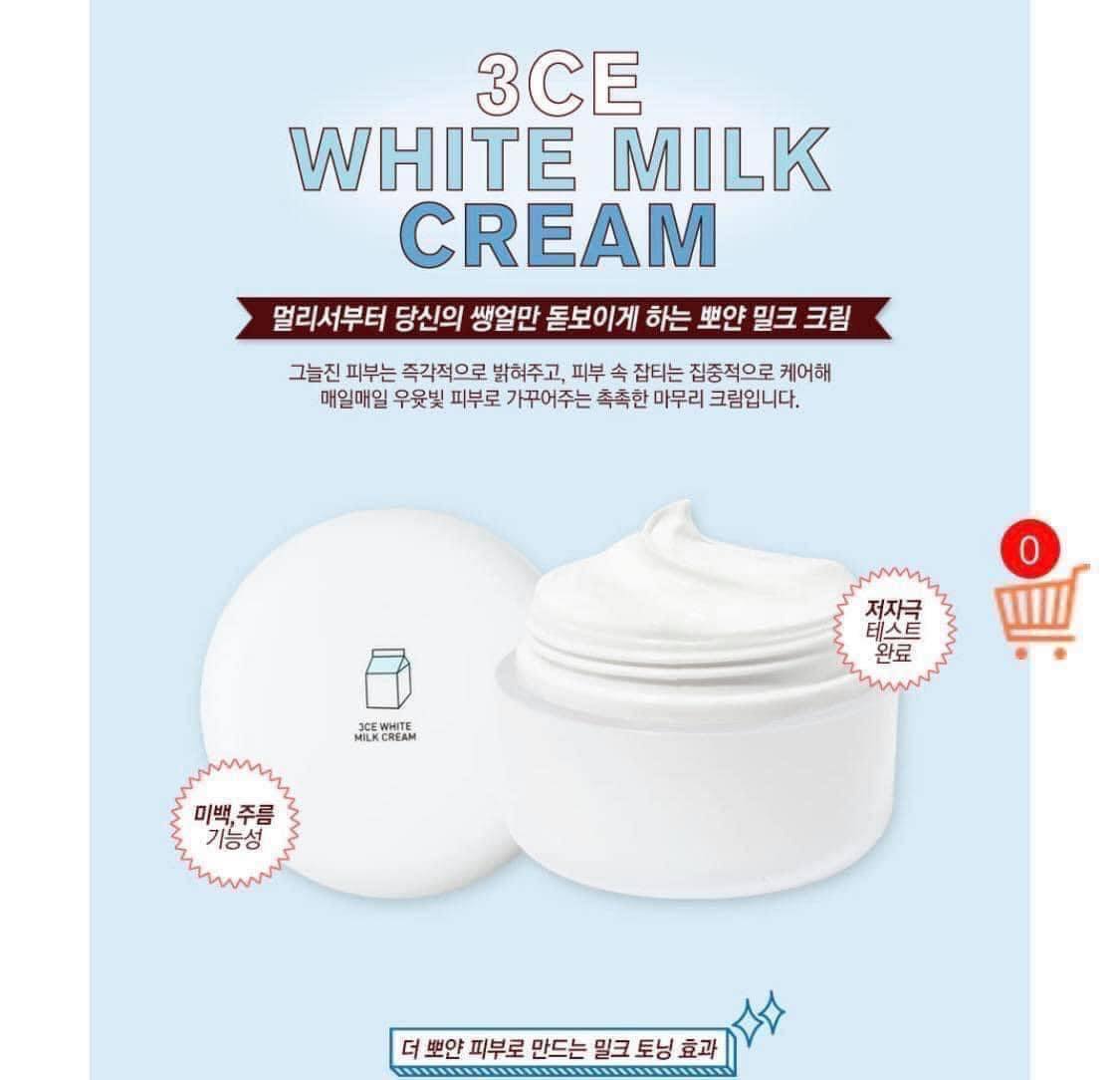 Kem Dưỡng Trắng 3ce White Milk Cream Giá Tốt T08/2023 | Mua tại