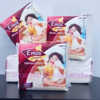 Combo 10 Gói Khăn giấy vuông EMOS (330mmx330mm) 100 tờ Giá siêu tiết kiệm