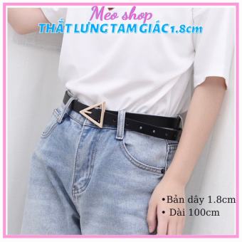 Thắt lưng nữ mặt tam giác 1.8cm da đẹp Dây đai váy nịt lưng áo quần âu nữ nam bản nhỏ kiểu hàn quốc