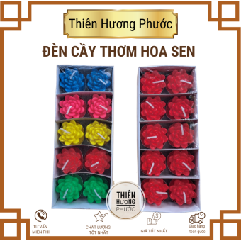 Đèn cầy thơm hoa sen nổi hàng loại hộp 10v
