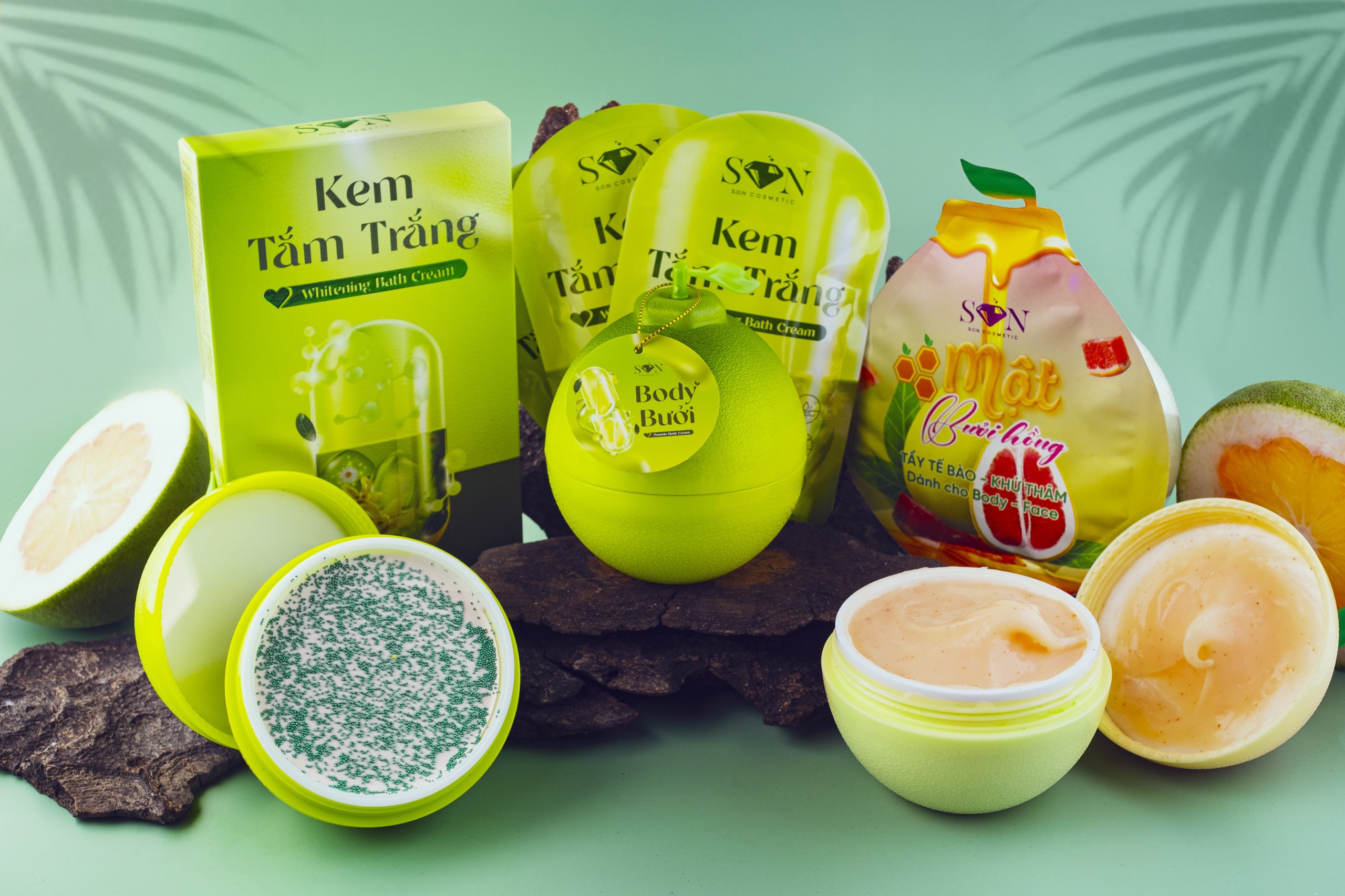 Combo kem body cốt ủ bưởi và tẩy tế bào mật bưởi hồng chính hãng