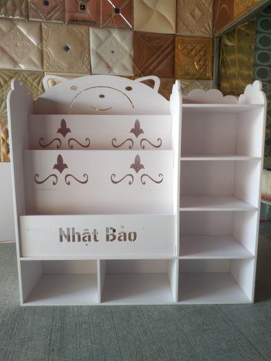 Kệ Sách Gấu 3 Tủ Chứa Đồ Cho Bé PVC Formex Full Bộ Kèm Vít (3 Size)