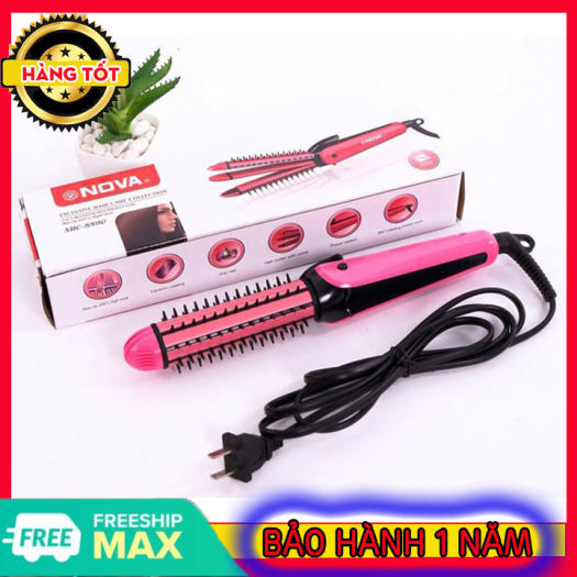 Máy duỗi tóc 3 in 1 Nova - máy uốn duỗi tóc mi - máy uốn duỗi bấm tóc - Máy duỗi tóc mini - Uốn Tóc Làm Xoăn Tóc