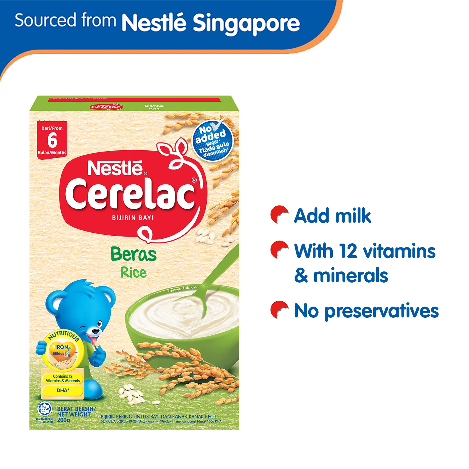 ingredients of cerelac rice