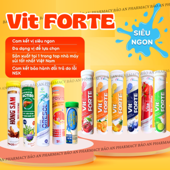 Viên C sủi cam chanh dây việt quất dâu cherry viên C xủi BỔ SUNG vitamin C giải nhiệt tăng đề kháng thanh nhiệt mát gan xê xủi tuýp 20 viên