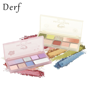 Derf Bảng Phấn Mắt 8 Màu Phấn Mắt Trang Điểm Lấp Lánh Mờ Hạt Xương Rồng Màu Xanh Lá Cây Màu Hồng Độ Bão Hòa Thấp