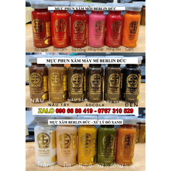 Mực xăm Berlin phun xăm Môi Mày Mí 10ml - Mực xăm Đức siêu bền đẹp lên màu chuẩn, Mực Berlin phun xăm Môi mày mí