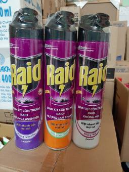 Bình Xịt Muỗi RAID 600ml (3 Mùi)