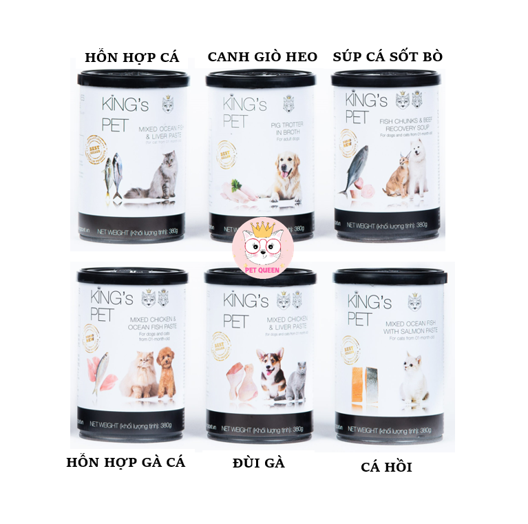 Pate king pet cho chó mèo 380g/lon