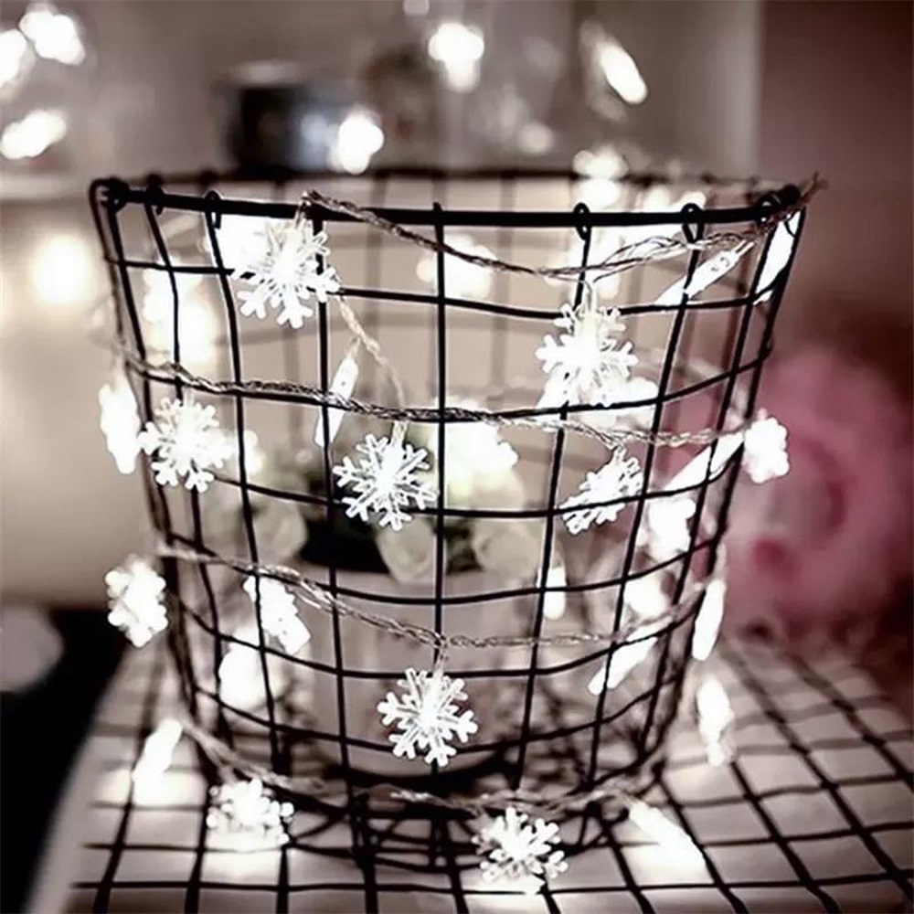 (Xài Pin AA) Dây Đèn Led Trang Trí 3 Mét 20 Bông Tuyết Lung Linh, Decor Góc Học Tập, Noel, Tiệc Tùng