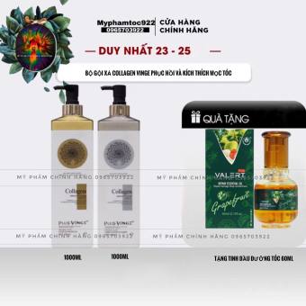 Gội Xả Kích Thích Mọc Tóc Và Phục Hồi VINGE COLLAGEN 1000ml- Tặng Tinh Dầu