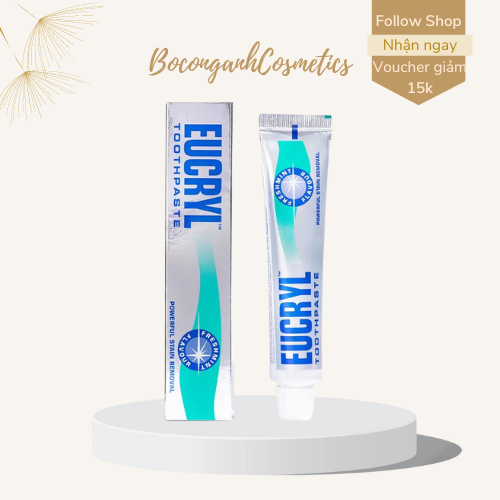 Kem đánh răng Eucryl Toothpaste Anh Quốc làm trắng răng ngừa hôi miệng cao cấp chính hãng 50ml.