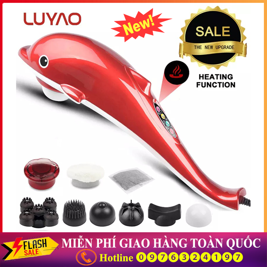 ( LOẠI CAO CẤP ) Máy Mát Xa Đấm Lưng Cá Heo Massage Búa Rung Hồng Ngoại  Bụng , Cơ , Lưng , Cổ Tử Cung Giảm Đau Thư Giãn Giảm Mệt Mỏi Massage Toàn Thân, Cổ, Vai, Eo, Lưng, Chân Dễ Dàng.