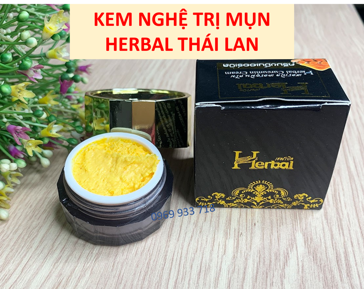 Kem mụn Nghệ Thái Lan giúp da hết thâm, đánh bay sạm nám, giúp da sáng mịn, căng bóng, đều màu, HERBAL, 5gr.