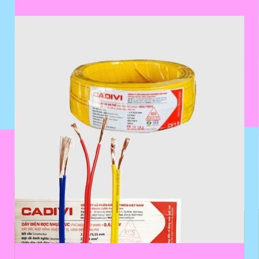 Dây điện đôi mềm cadivi 2x0,5mm ,2x0,75mm, 2x1mm,2x1.5mm- bán lẻ theo mét