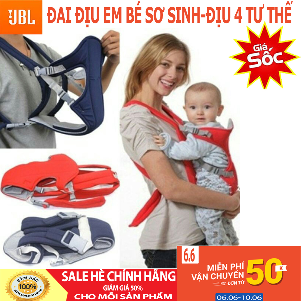 Đai địu em bé sơ sinh,địu 4 tư thế cho bé,đai bế bé, đai nịt an toàn cho trẻ em ngồi xe máy.
