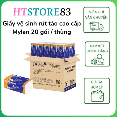 giấy vệ sinh rút táo xanh mylan 3 lớp - HTSTORE83 - thùng 20 gói