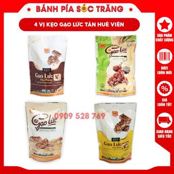 Kẹo gạo lứt rong biển, mè đen,hạt điều, đậu phộng Tân Huê Viên, kẹo gạo lức dinh dưỡng 250g, bao bì riêng từng viên kẹo