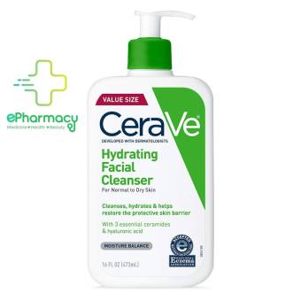 CERAVE HYDRATING Sữa Rửa Mặt Cleanser For Normal To Dry Skin dưỡng ẩm cho da khô 473ml