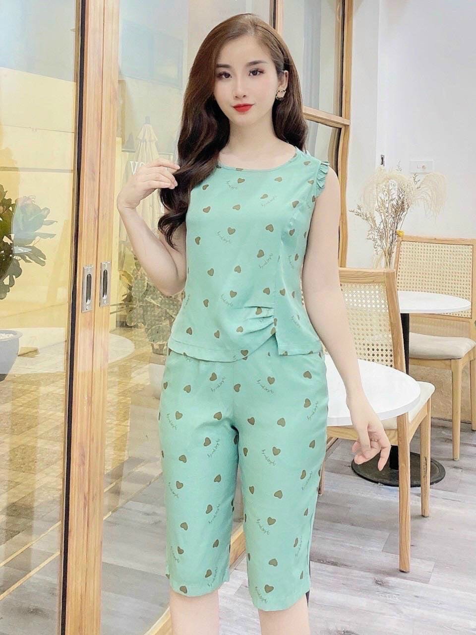 Set bộ mặc nhà voan mềm họa tiết lửng cánh tiên cực dễ thương