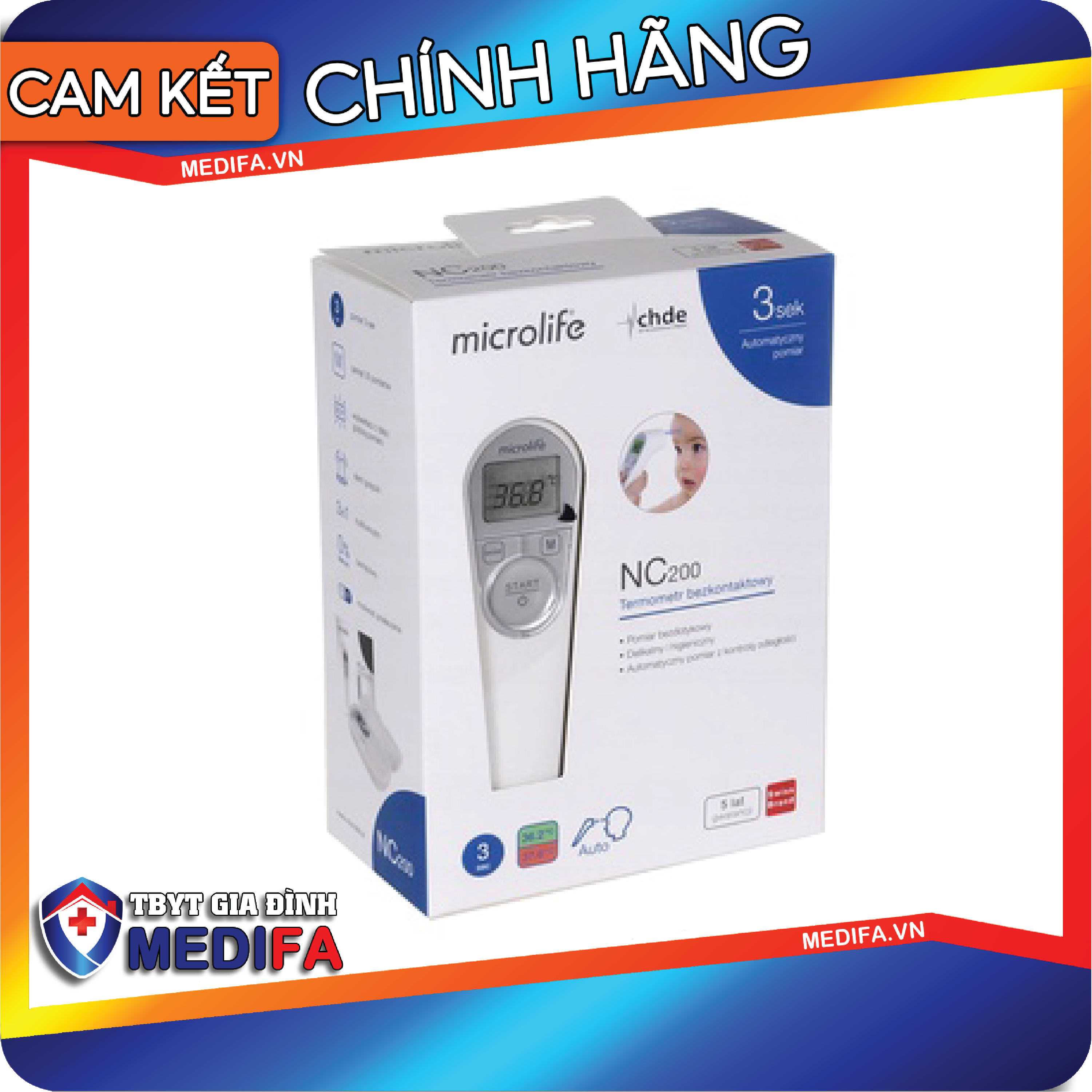Nhiệt kế hồng ngoại đo trán Microlife NC200