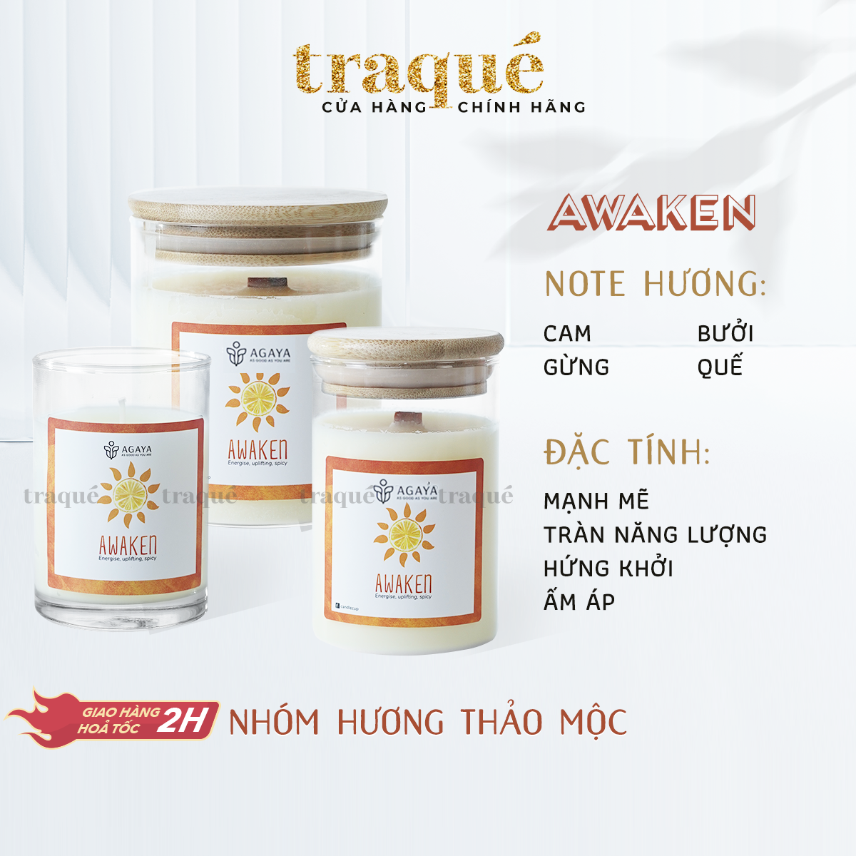 Nến thơm agaya/candle cup - hương thảo mộc awaken