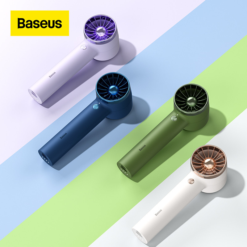 Baseus Quạt Cầm Tay Tuabin Quạt Nhỏ Im Lặng Sạc Được USB Dung Lượng Cao Quạt Làm Mát Mùa Hè Mạnh Mẽ Làm Mát Cho Du Lịch Quạt Mini Tiện Dụng Ngoài Trời