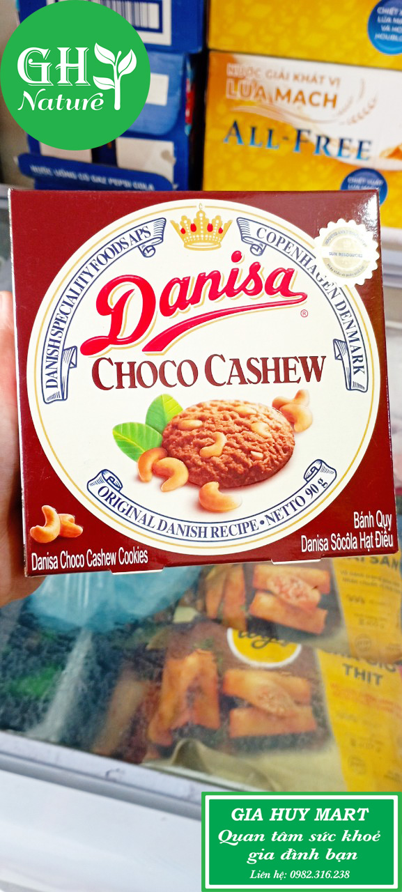 Bánh quy bơ danisa 90g vị socola hạt điều hàng nhập khẩu chính hãng