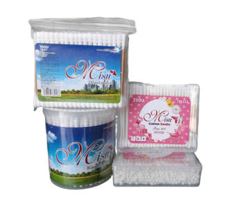 Tăm bông ngoáy tai người lớn và trẻ em Misu - túi 100 cây, hộp tròn 200 cây cho người lớn và hộp chữ nhật 200 cây cho trẻ em - QT Thu Lan TL50